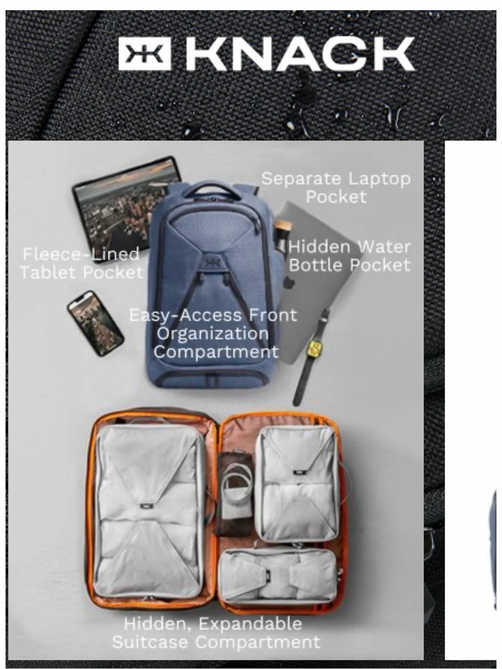 Knack Series 1 Laptop Backpack Carry-On, TSA Approved, Expandable Travel